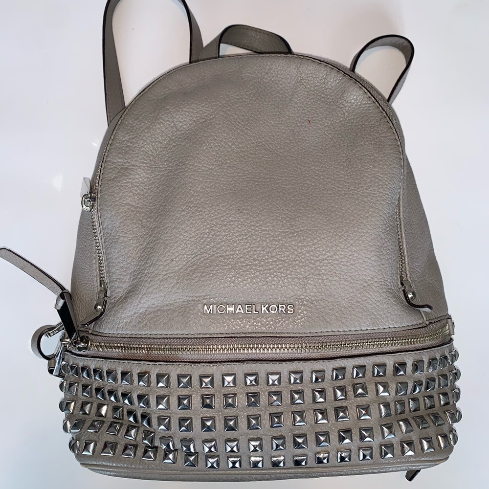 Michael Kors Gray Studded Backpack